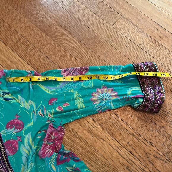 Soft Surroundings Tunic Womens Large Floral Sequin Embellished Embroidery - Picture 10 of 11